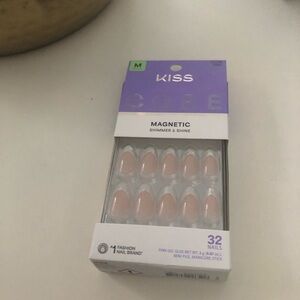 KISS Magnetic Silver Chrome French Press On Nails Medium New